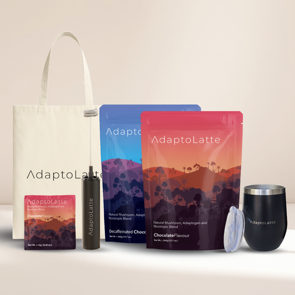 アダプトラテ　デカフェ30杯分マグカップ アダプトラテ3種トリプル購入+無料マグ+ホイップ+トートバッグ